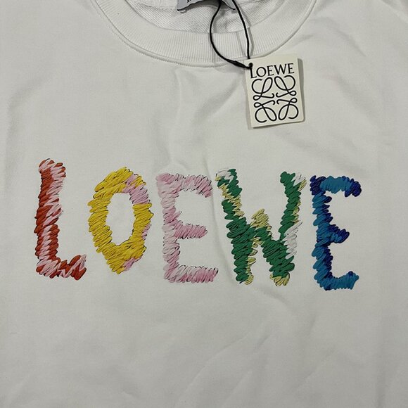 Loewe White Sweatshirt With Colorful Logo Print - Picture 4 of 7